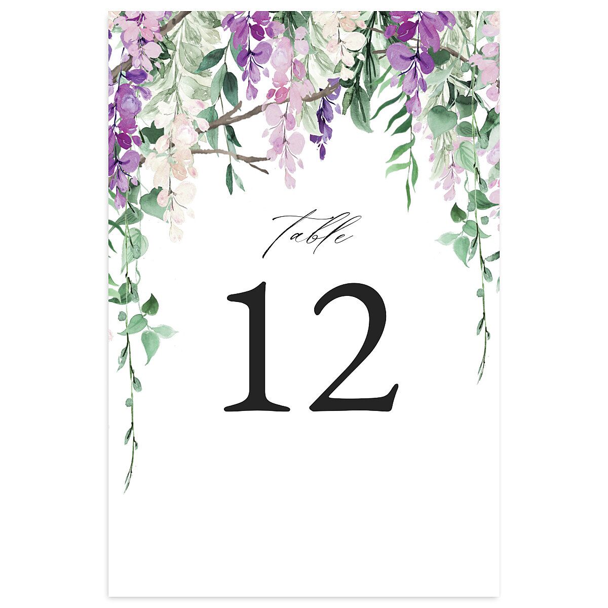 Romantic Wisteria Table Numbers