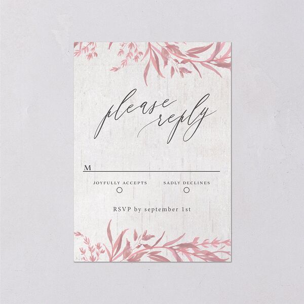 Natural Laurel Wedding Response Cards Candy Pink Signature Standard