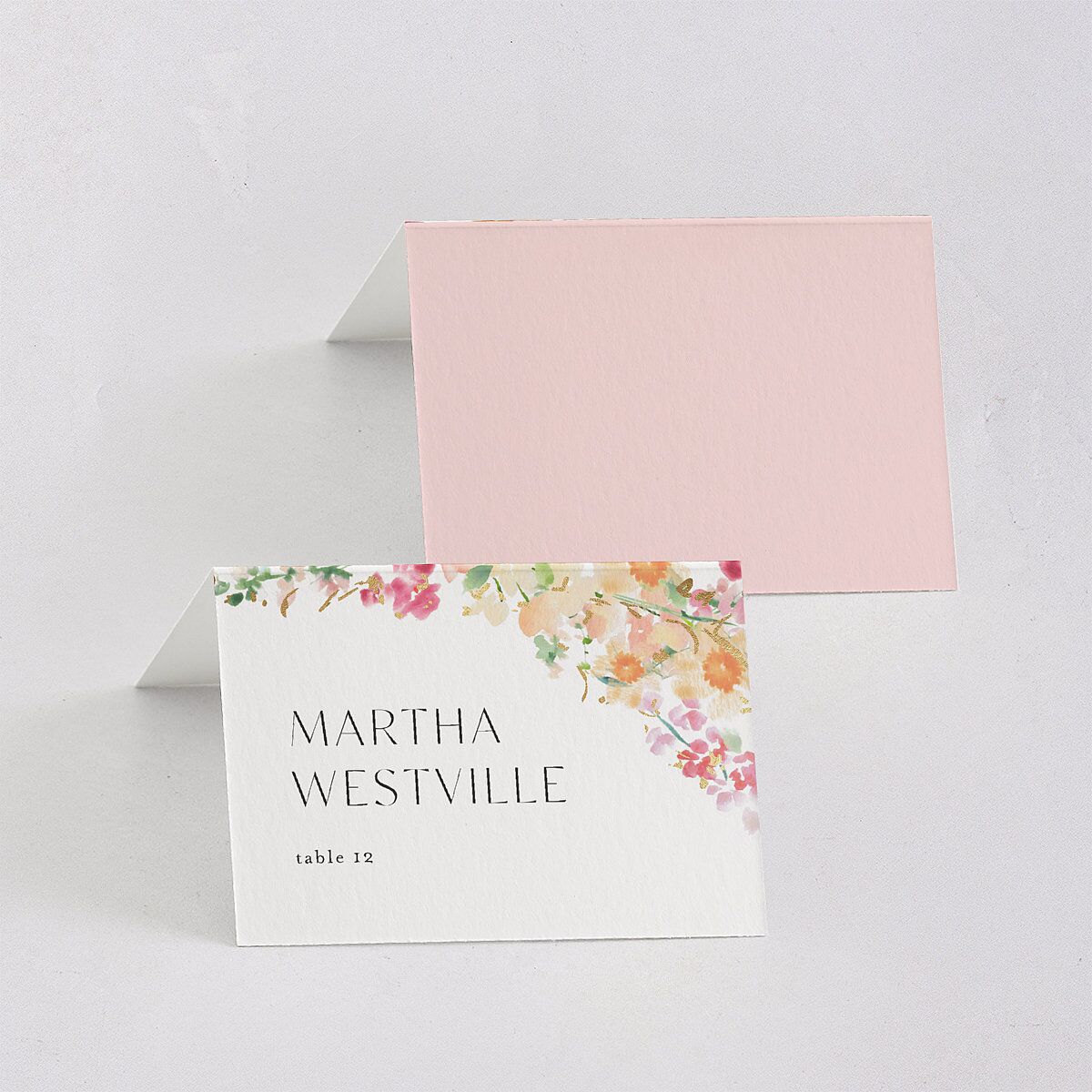 Pastel Arch Place Cards Gold Pink Cotton Signature