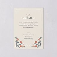 Flora Garden Border Wedding Event Detail Cards Moody Blue Signature Standard