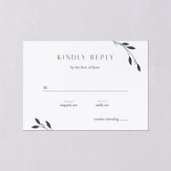 Gilded Sprigs Wedding Response Cards Moody Blue Signature Standard