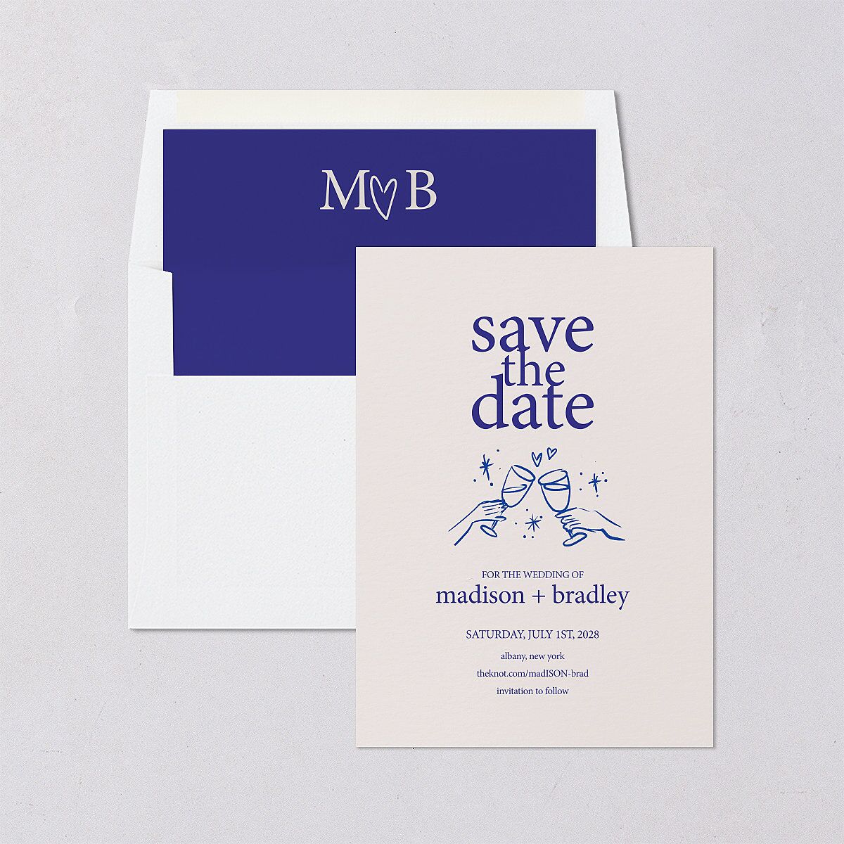 Hand Drawn Cheers Save the Date Cards — view 4