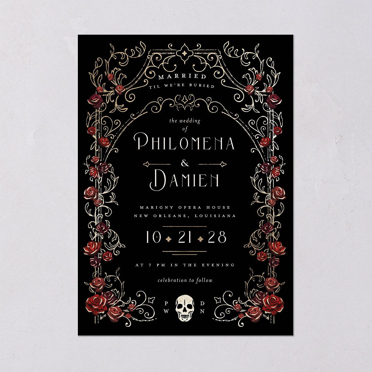 Gothic Gate Foil Wedding Invitations — view 2