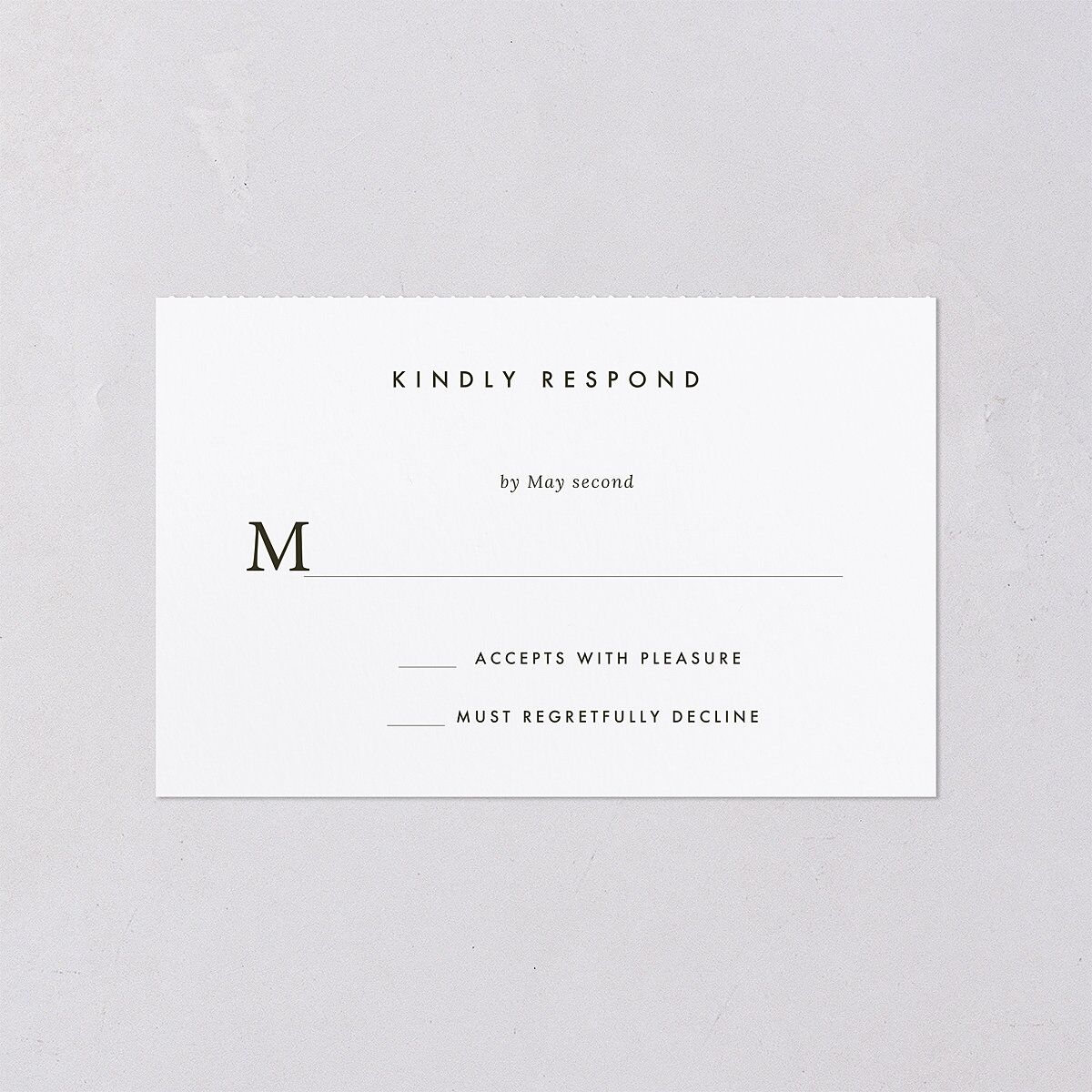 Modern Initials All-in-One Wedding Invitations Olive Signature Light Both Recipient and Return Addresses No