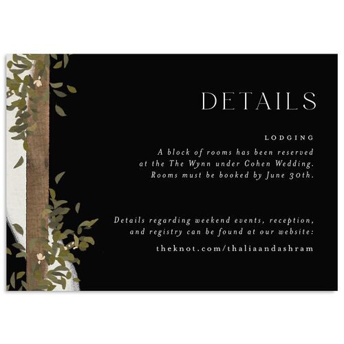 Graceful Chuppah Wedding Event Detail Cards Midnight Signature Standard