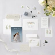 Glamorous Regency Garden Save the Date Cards by Bridgerton Sage Signature smooth Blank No Standard