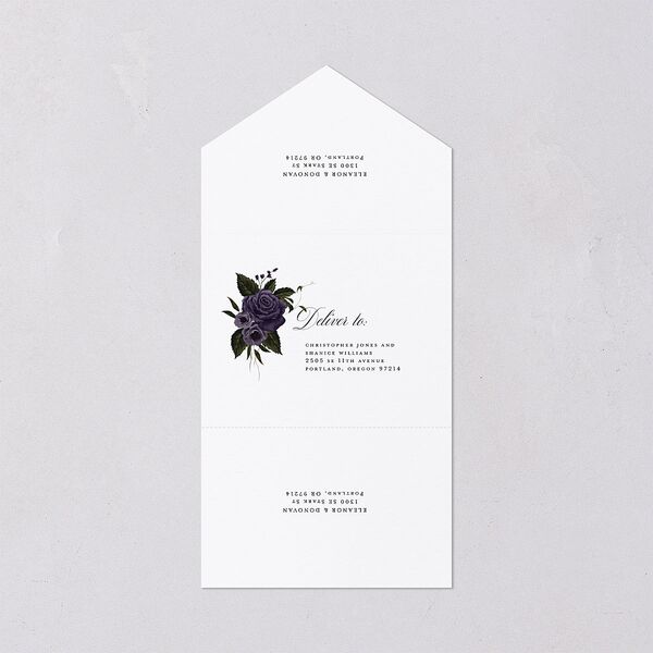 Dark Gothic Roses All-in-One Wedding Invitations Regency Signature Light Both Recipient and Return Addresses No