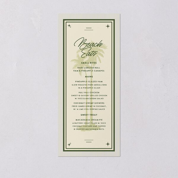 Retro Tropical Destination Menus Pear Signature
