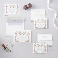 Fairytale Wildflower Crest Save the Date Postcards Pure White