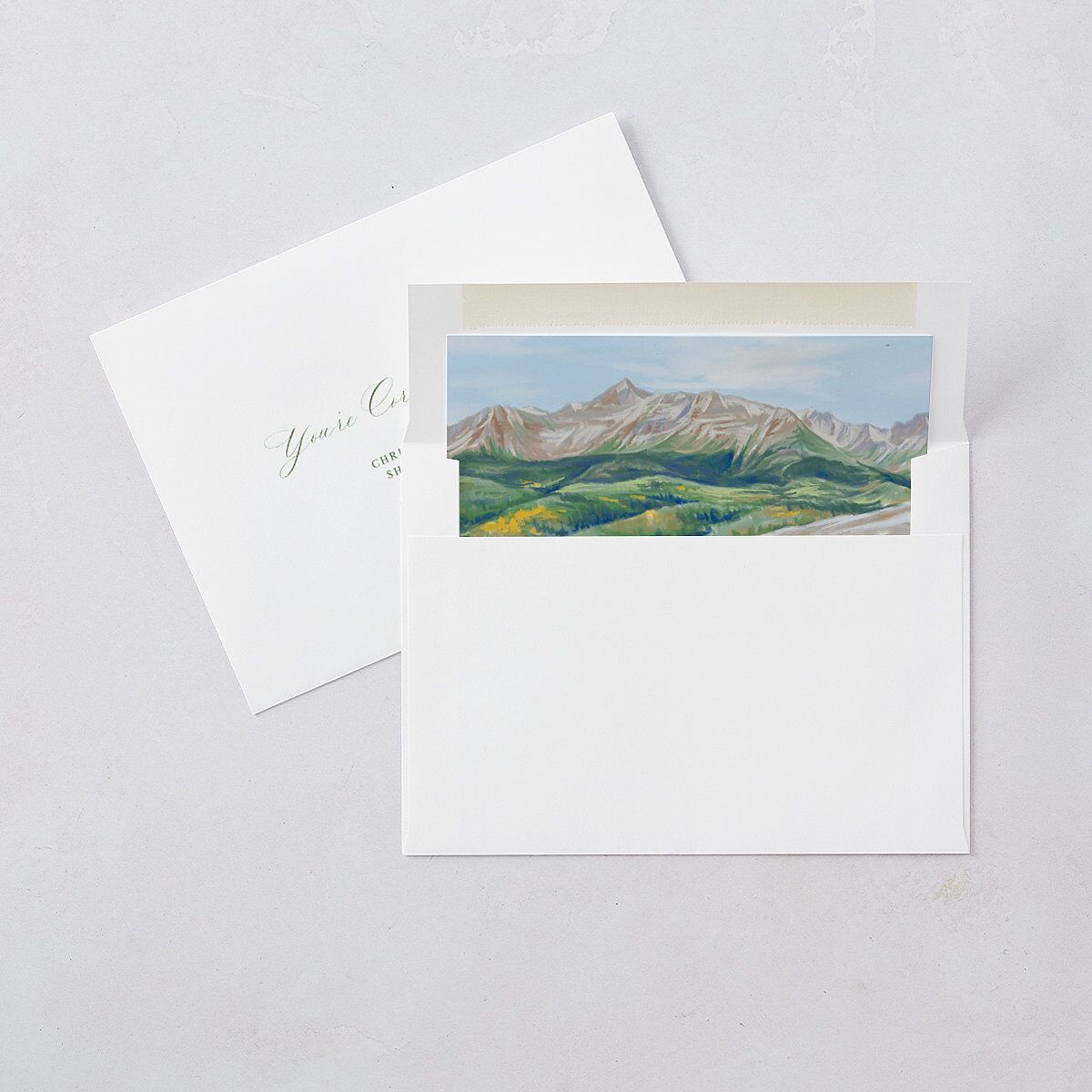 Romantic Floral Mountain Wedding Invitations Meadow Signature Blank Standard No