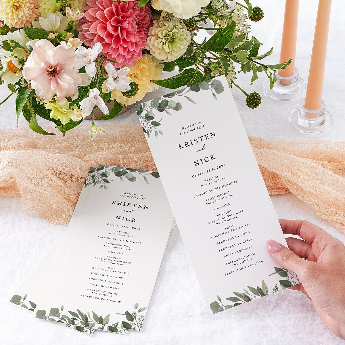 Eucalyptus Frame Wedding Programs — view 3