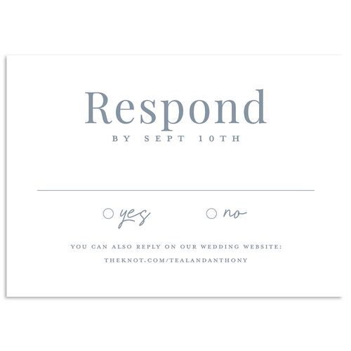 Our Date Photo Wedding Response Cards Dusty Blue Signature Standard