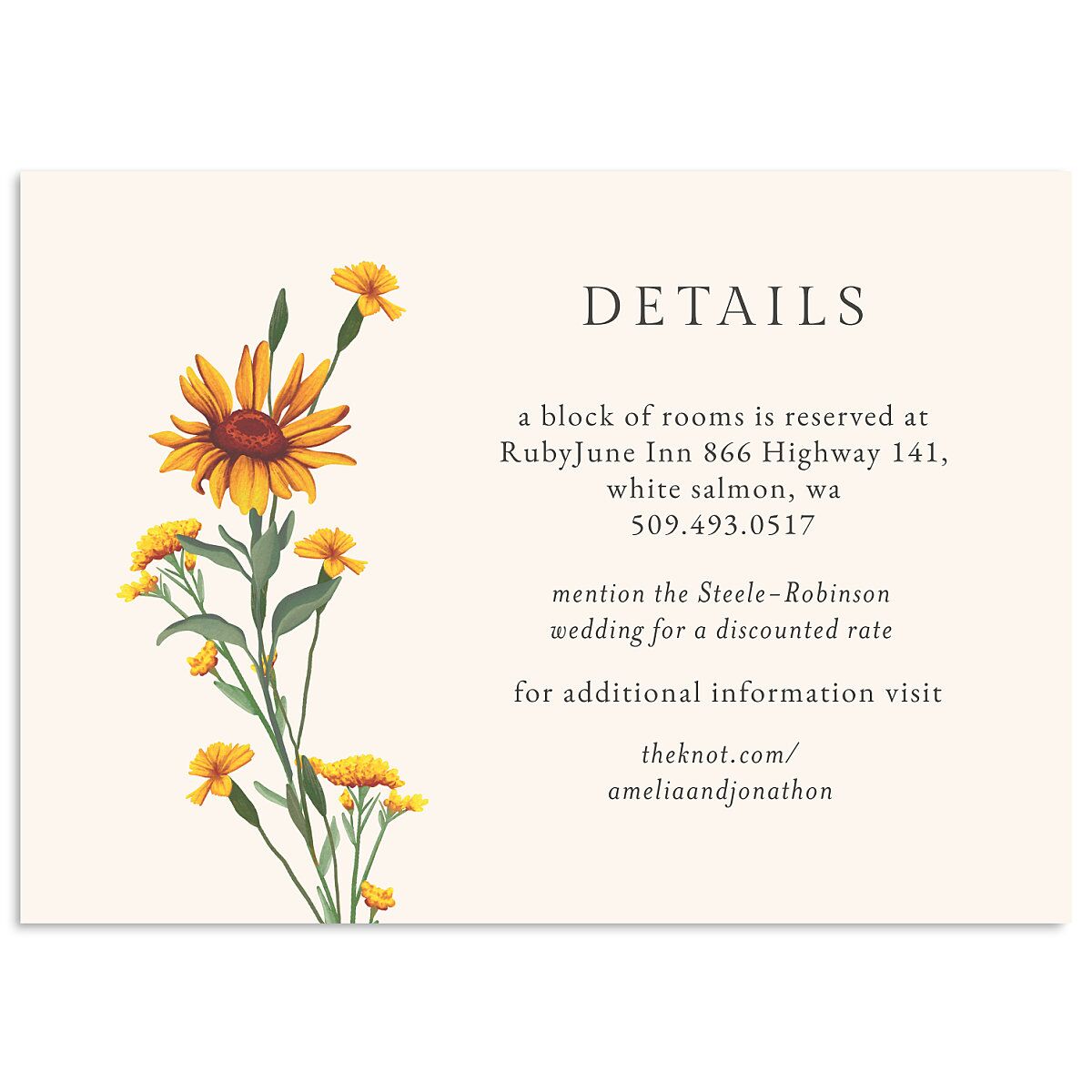 Wild Daisies Wedding Enclosure Cards