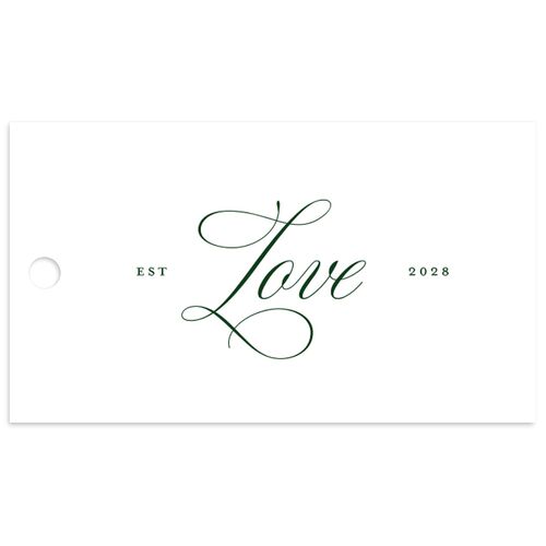 Classic Photo Favor Gift Tags Dark Emerald Signature