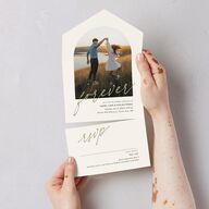 Forever Arch All-in-One Wedding Invitations Moss Signature Light Both Recipient and Return Addresses No