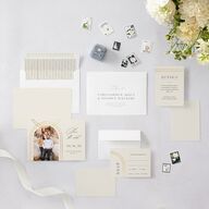 Foil Arch Save The Date Cards Gold Bisque Signature smooth Blank No Standard