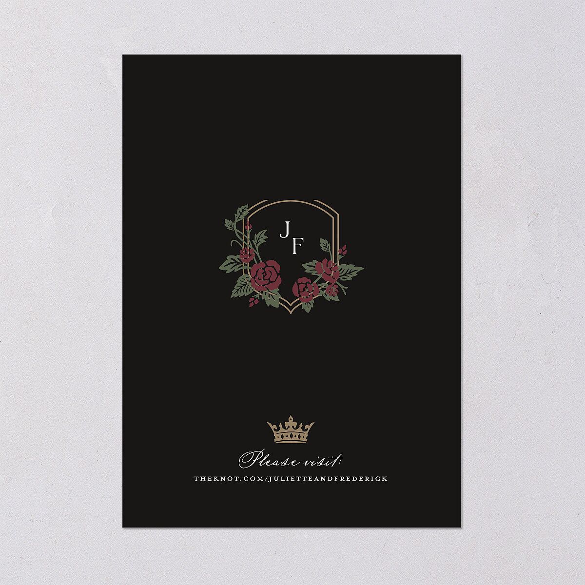 Sword and Roses Fantasy Garden Wedding Invitations Charcoal Signature Blank No Standard