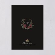 Sword and Roses Fantasy Garden Wedding Invitations Charcoal Signature Blank No Standard