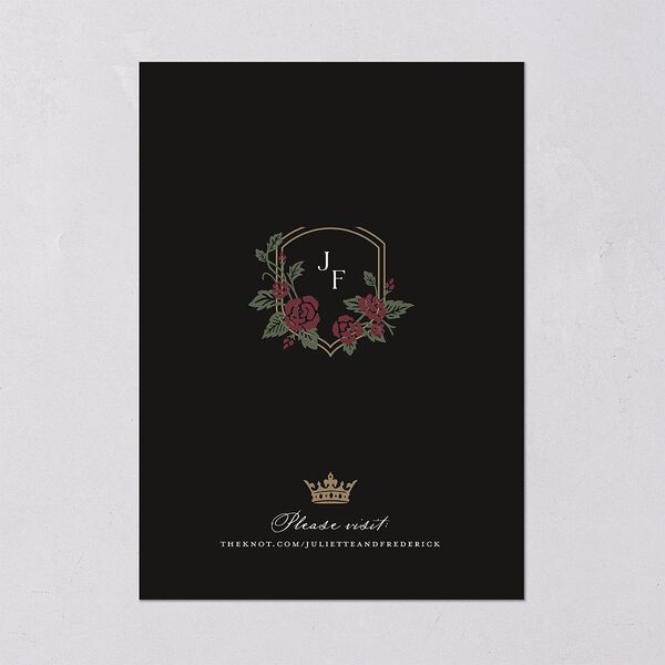 Sword and Roses Fantasy Garden Wedding Invitations Charcoal Signature Blank No Standard