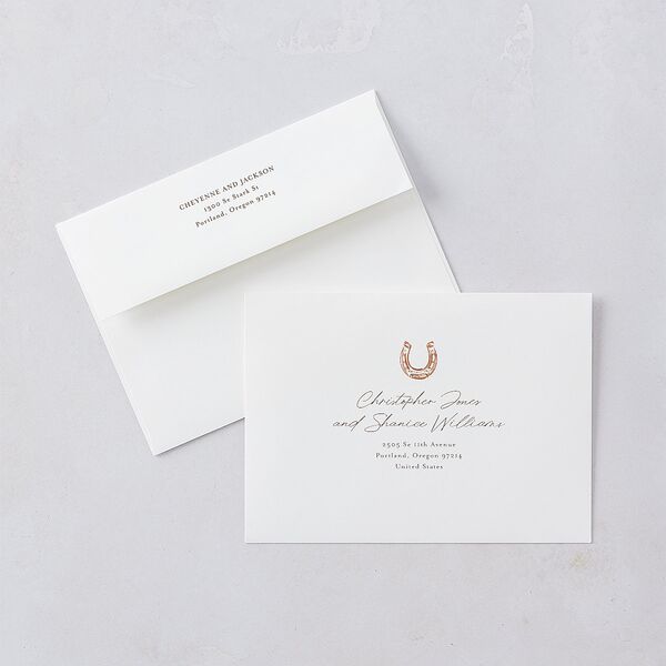 Western Wild Horses Bridal Shower Invitations Copper Signature Blank