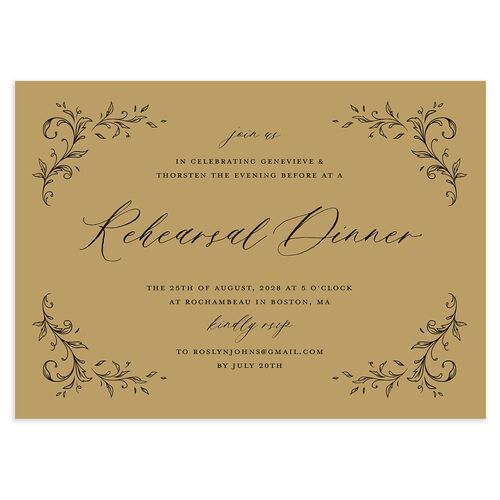 Dark Vintage Fantasy Rehearsal Dinner Invitations Almond Signature Blank Standard