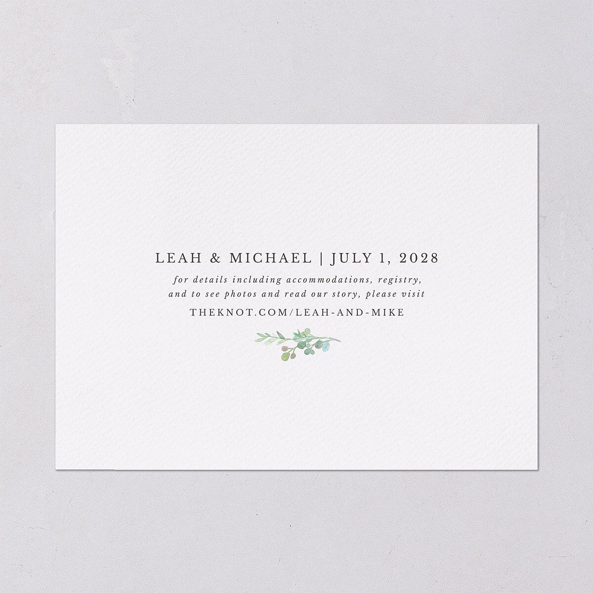 Leafy Monogram Hoop Save the Date Cards — view 3