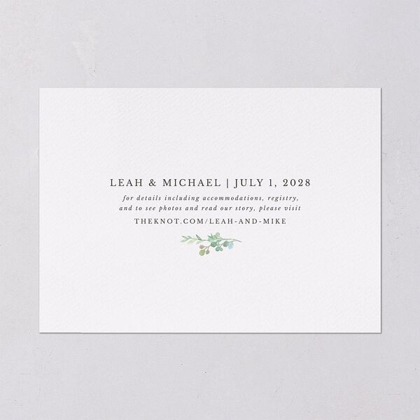 Leafy Monogram Hoop Save the Date Cards Pure White Signature smooth Blank No