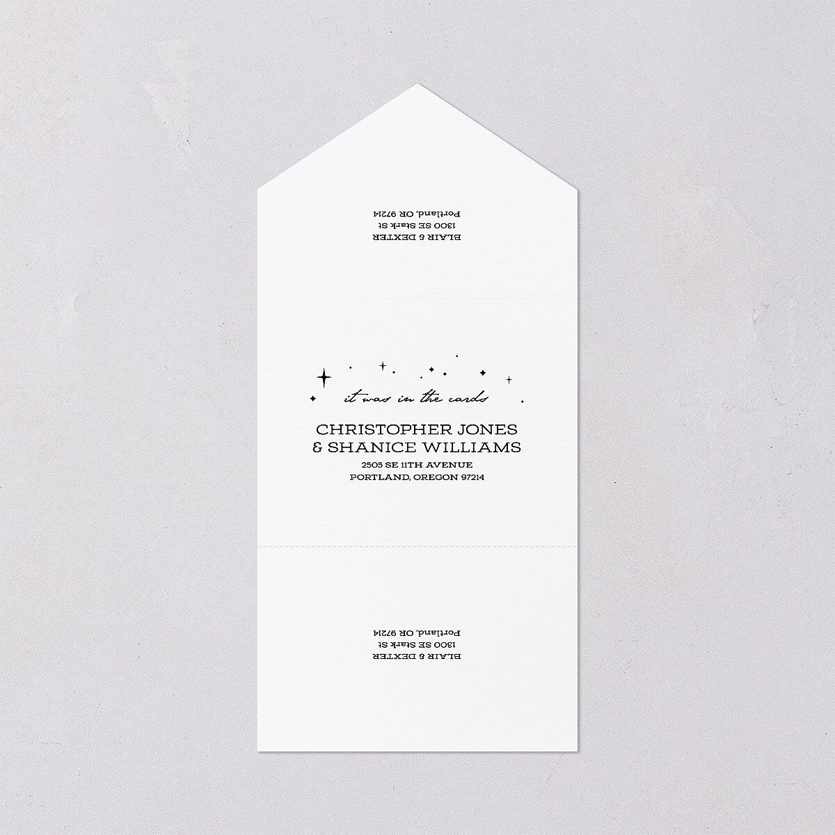 Halloween Tarot Skeletons All-in-One Wedding Invitations Midnight Signature Light Both Recipient and Return Addresses No