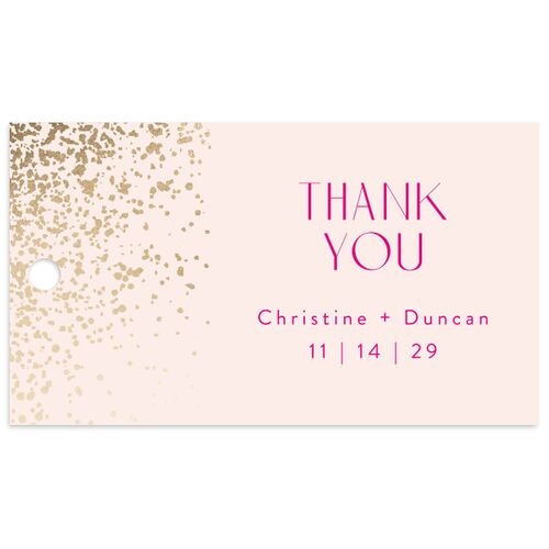 Shimmering Frame Favor Gift Tags Gold Pink Cotton Signature
