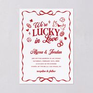 Hand Drawn Las Vegas Hearts Wedding Invitations Ruby Signature Blank No Standard