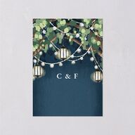 Illuminated Trees Wedding Response Cards Moody Blue Signature Standard