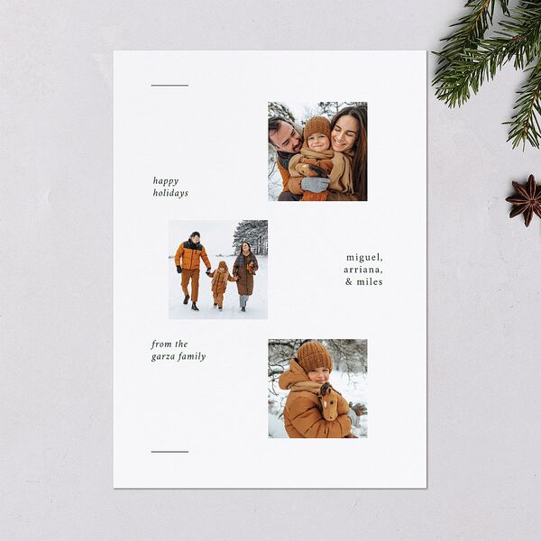 Minimal Holiday Gallery Holiday Cards Hunter Green Signature Blank Standard Portrait