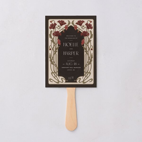 Vintage Nouveau Floral Fan Programs Merlot Signature Standard