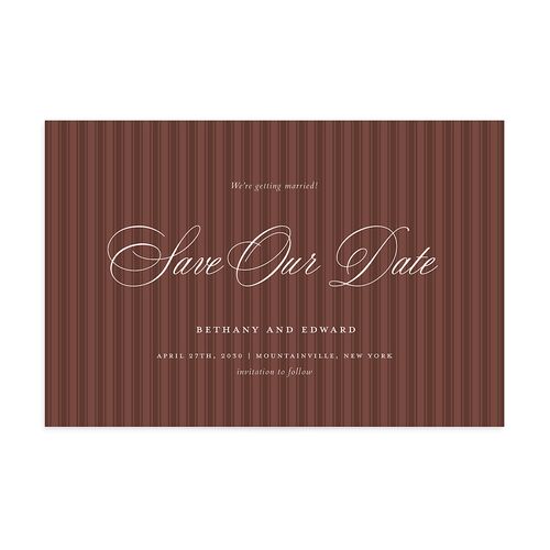 Vintage Oval Monogram Save the Date Postcards Merlot