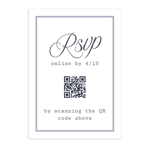 Vintage Script QR Code RSVP Cards Moody Blue Signature Standard