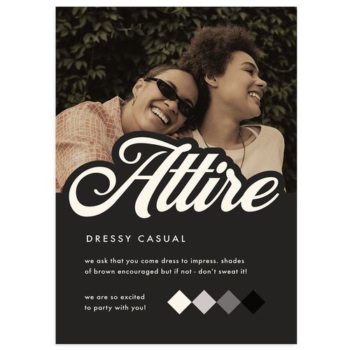 Our Day Wedding Attire Cards Charcoal Signature Standard