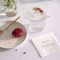 Eucalyptus Bouquet Wedding Day Coasters Terracotta Cardboard Circle