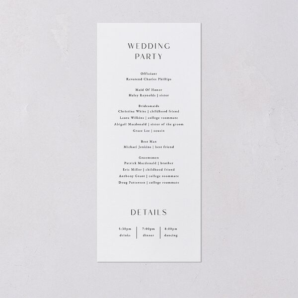 Simple Modern Monogram Wedding Programs Pure White Signature