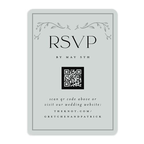 Storybook Filigree QR Code RSVP Cards Zinc Signature Rounded