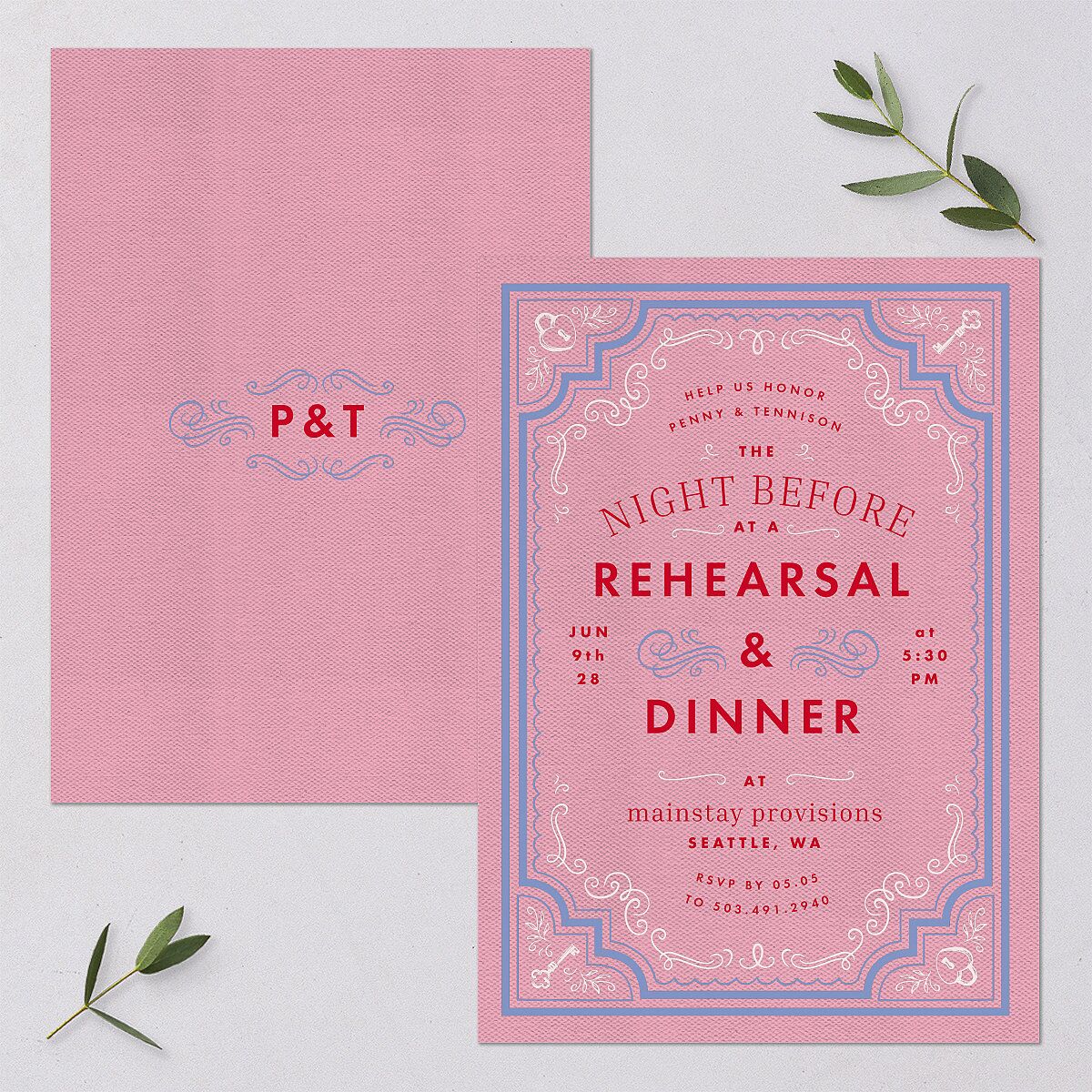 Cinematic Rehearsal Dinner Invitations Lily Signature Blank Standard