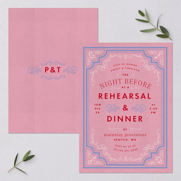 Cinematic Rehearsal Dinner Invitations Lily Signature Blank Standard