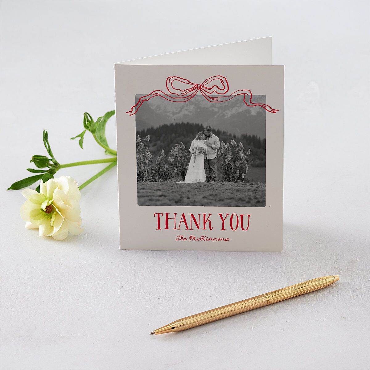 Tied With A Bow Gift Gallery Thank You Cards Scarlet