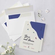Vintage Retro Ski Poster Wedding Invitations Pure White Signature Blank No Standard