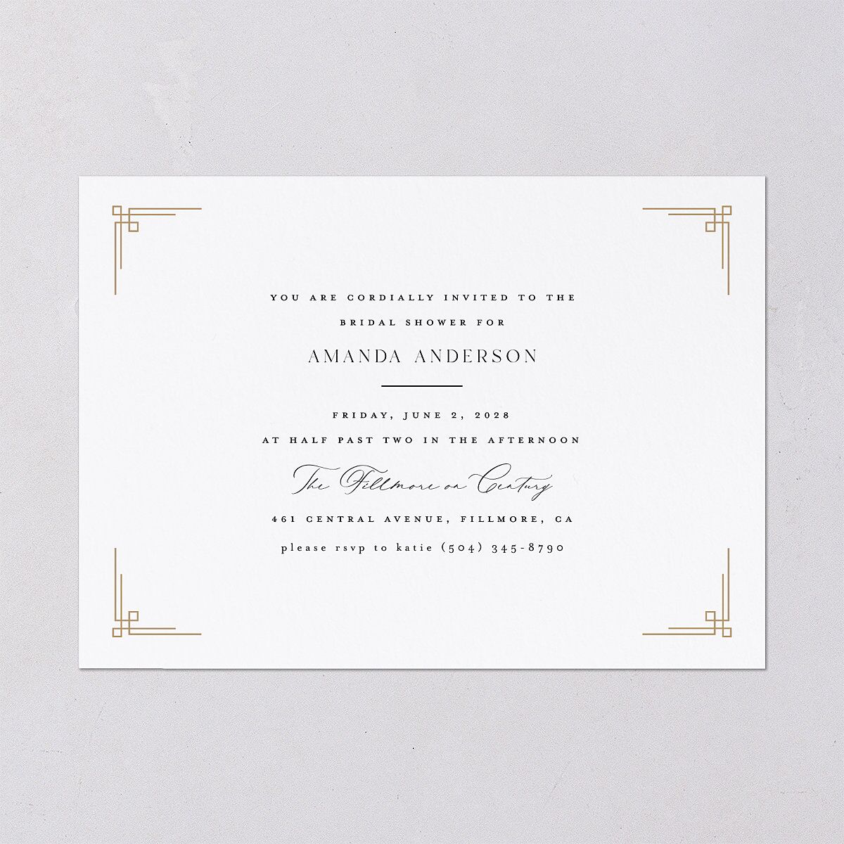 Church Cross Bridal Shower Invitations Pure White Signature Blank Standard