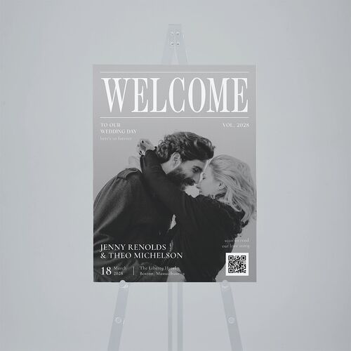 Magazine Cover Standard Welcome Sign Medium Licorice Standard Outdoor Corrugated M Welcome