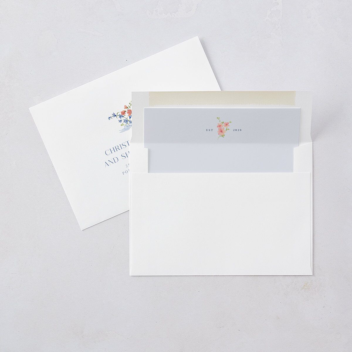 Fairytale Wildflower Crest Wedding Invitations Pure White Signature Blank No Standard