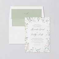 Elegant Greenery Watercolor Envelope Liners Champagne Standard