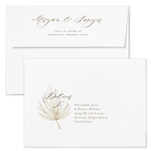 Western Floral Wedding Invitation Envelopes Terracotta Sepia Return Address Standard Signature