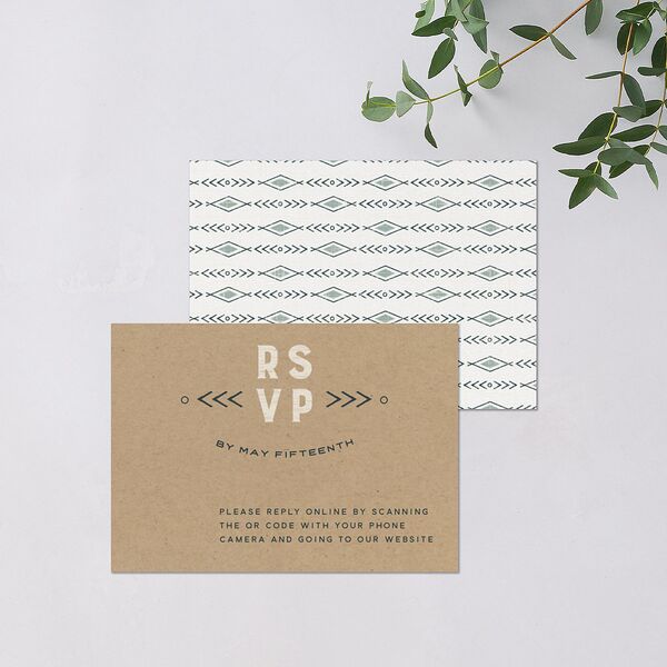 Vintage Mountain QR Code RSVP Cards Pool Signature Standard