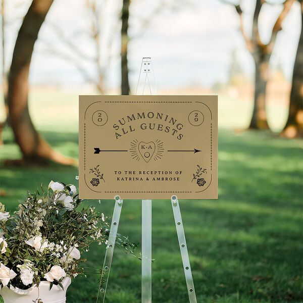 Skeleton Spirits Standard Direction Sign Medium Licorice Standard Indoor Foam Core M Direction